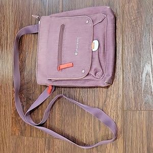 SHERPANI muted purple crossbody. Many pockets.